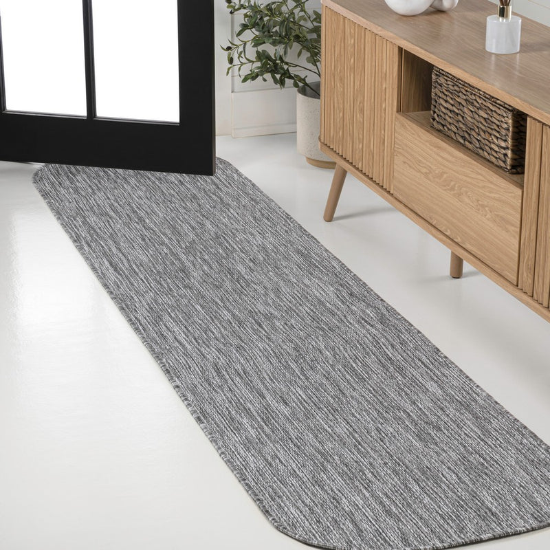 Miles Modern Minimalist Radius Corner Solid Indoor/Outdoor Area Rug