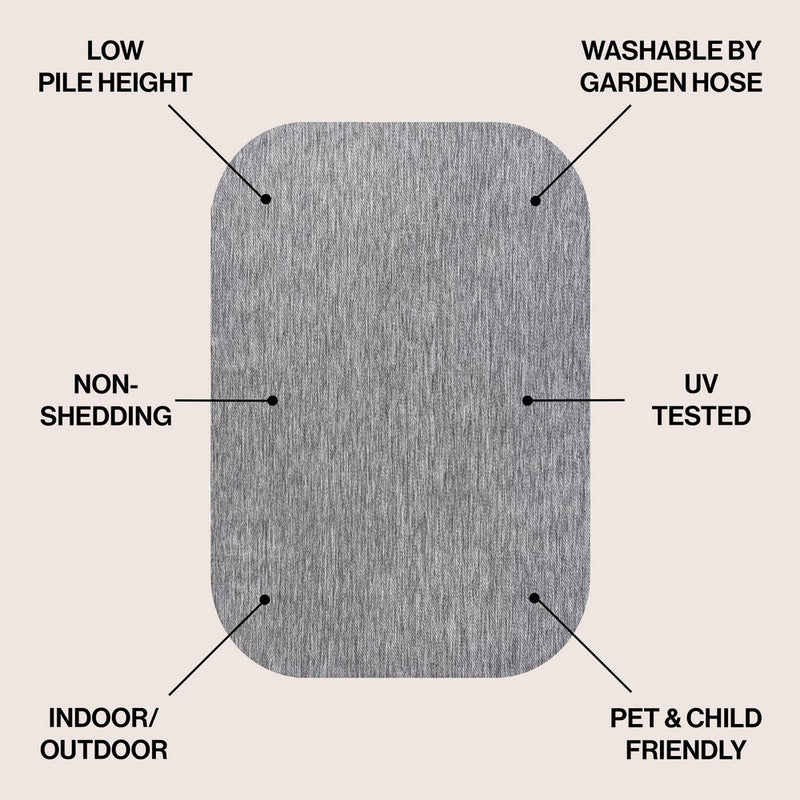 Miles Modern Minimalist Radius Corner Solid Indoor/Outdoor Area Rug