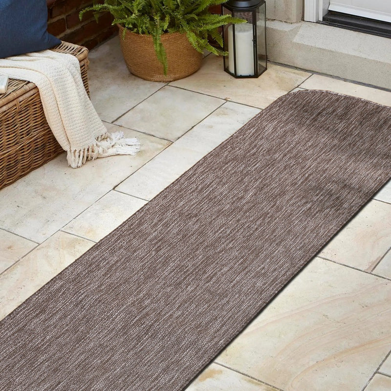 Miles Modern Minimalist Radius Corner Solid Indoor/Outdoor Area Rug