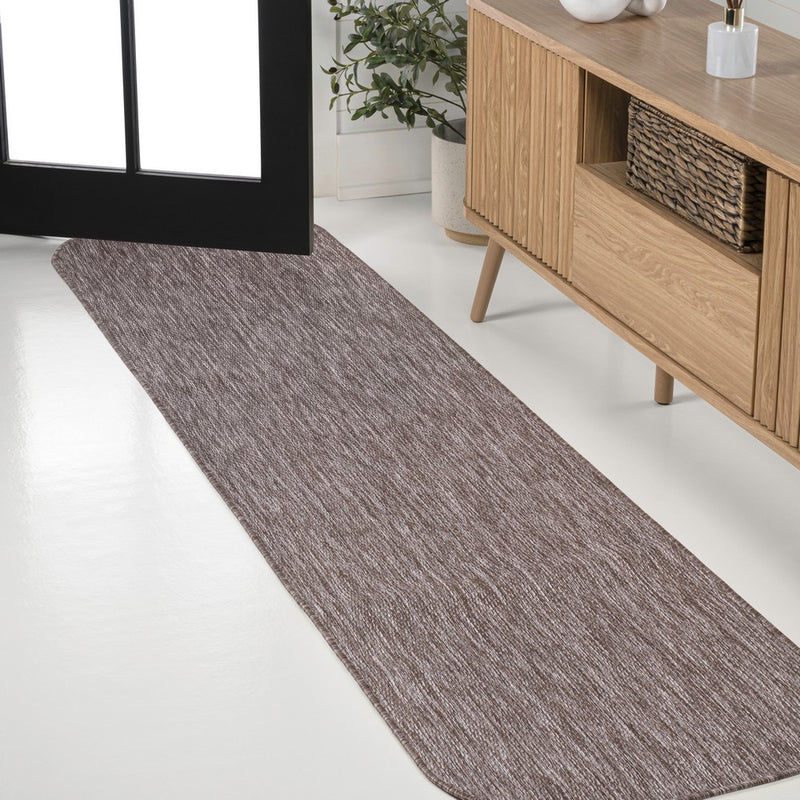 Miles Modern Minimalist Radius Corner Solid Indoor/Outdoor Area Rug