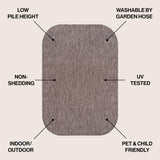 Miles Modern Minimalist Radius Corner Solid Indoor/Outdoor Area Rug