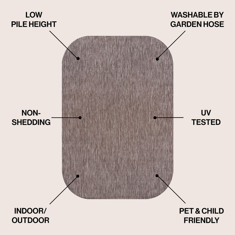 Miles Modern Minimalist Radius Corner Solid Indoor/Outdoor Area Rug