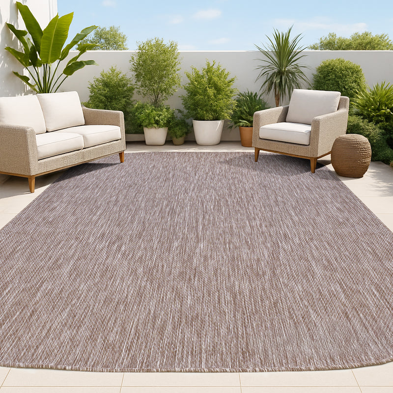 Miles Modern Minimalist Radius Corner Solid Indoor/Outdoor Area Rug