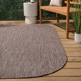 Miles Modern Minimalist Radius Corner Solid Indoor/Outdoor Area Rug
