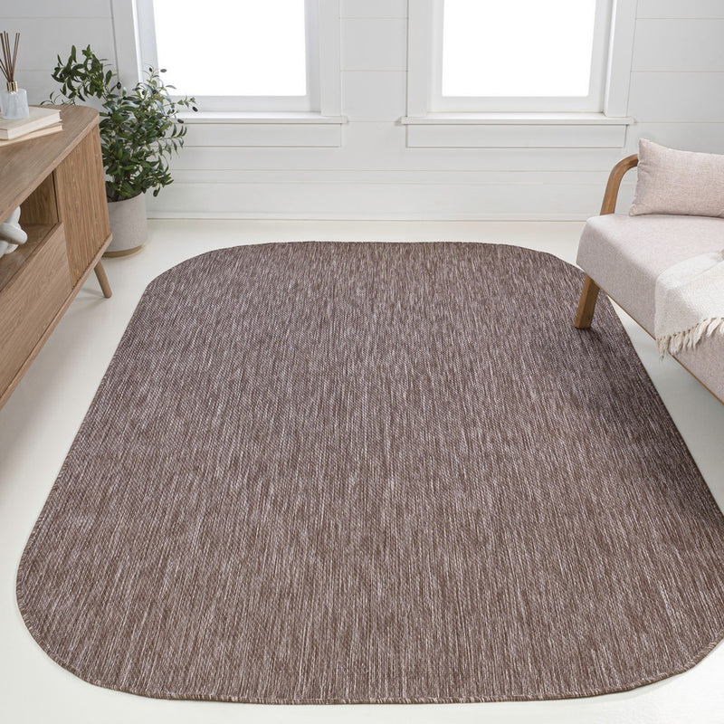 Miles Modern Minimalist Radius Corner Solid Indoor/Outdoor Area Rug