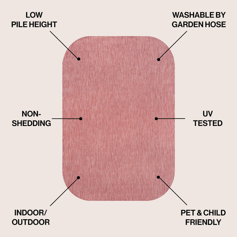 Miles Modern Minimalist Radius Corner Solid Indoor/Outdoor Area Rug