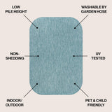 Miles Modern Minimalist Radius Corner Solid Indoor/Outdoor Area Rug
