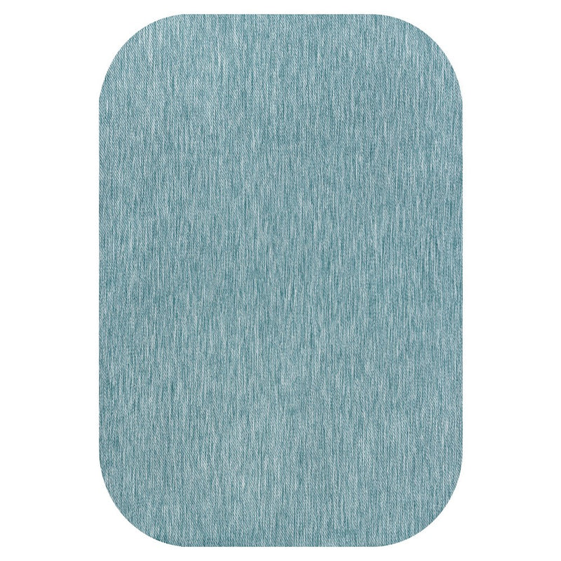 Miles Modern Minimalist Radius Corner Solid Indoor/Outdoor Area Rug
