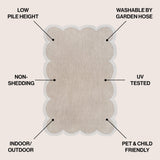 Alice Classic Cottage Two-tone Scalloped Indoor/Outdoor Area Rug