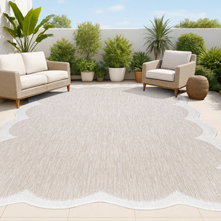 Alice Classic Cottage Two-tone Scalloped Indoor/Outdoor Area Rug