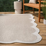 Alice Classic Cottage Two-tone Scalloped Indoor/Outdoor Area Rug