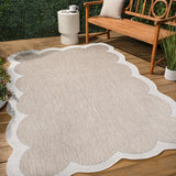 Alice Classic Cottage Two-tone Scalloped Indoor/Outdoor Area Rug
