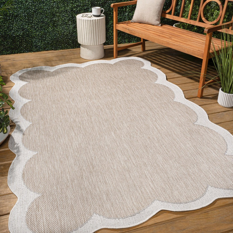 Alice Classic Cottage Two-tone Scalloped Indoor/Outdoor Area Rug