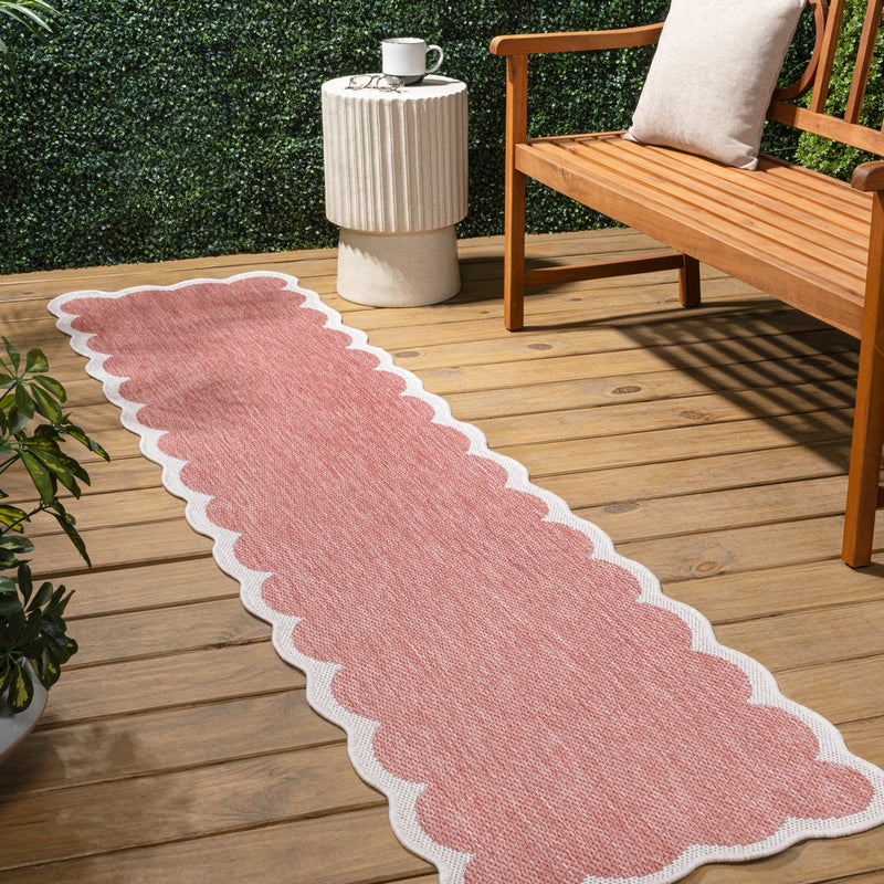 Alice Classic Cottage Two-tone Scalloped Indoor/Outdoor Area Rug