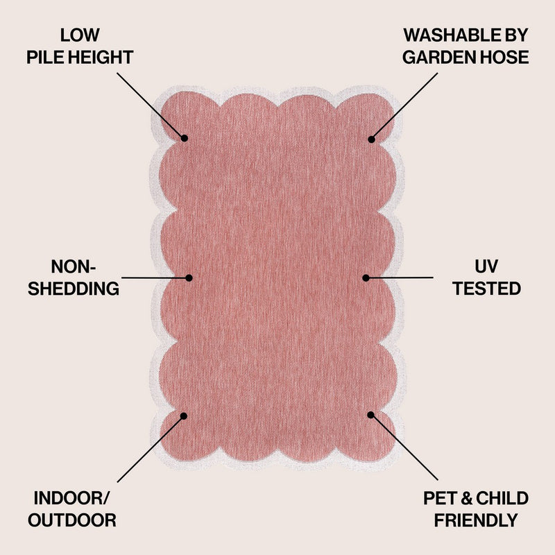 Alice Classic Cottage Two-tone Scalloped Indoor/Outdoor Area Rug