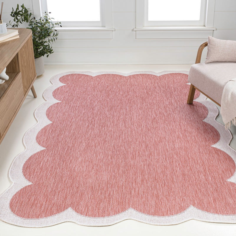 Alice Classic Cottage Two-tone Scalloped Indoor/Outdoor Area Rug