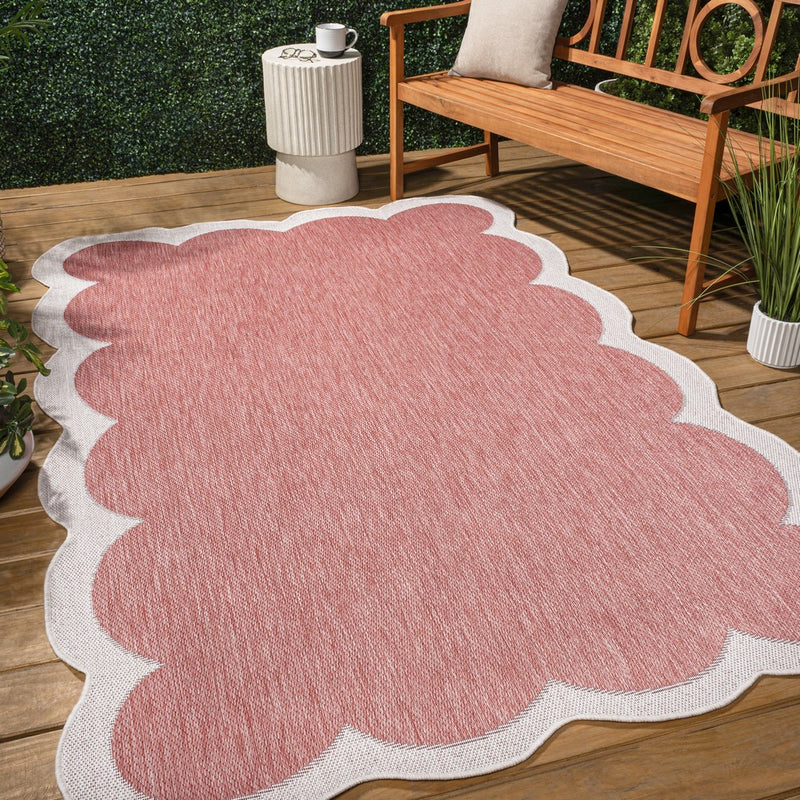 Alice Classic Cottage Two-tone Scalloped Indoor/Outdoor Area Rug