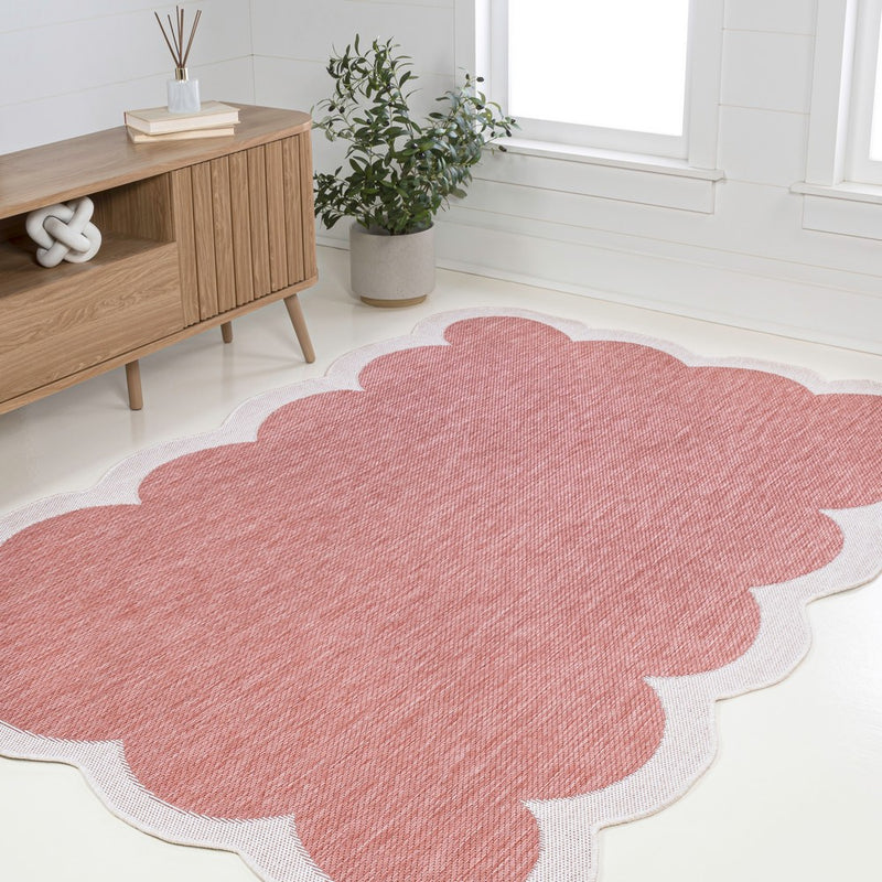Alice Classic Cottage Two-tone Scalloped Indoor/Outdoor Area Rug