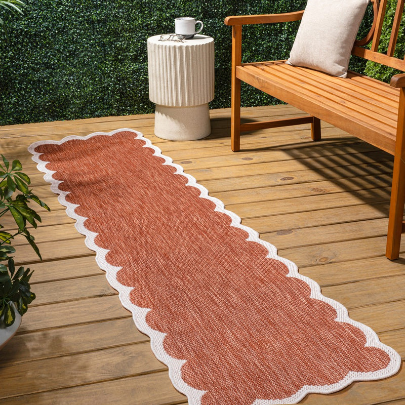 Alice Classic Cottage Two-tone Scalloped Indoor/Outdoor Area Rug