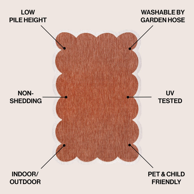 Alice Classic Cottage Two-tone Scalloped Indoor/Outdoor Area Rug
