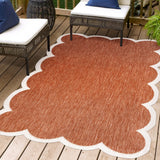 Alice Classic Cottage Two-tone Scalloped Indoor/Outdoor Area Rug