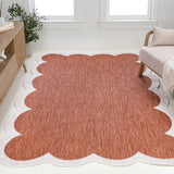 Alice Classic Cottage Two-tone Scalloped Indoor/Outdoor Area Rug