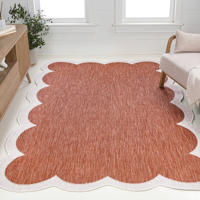 Alice Classic Cottage Two-tone Scalloped Indoor/Outdoor Area Rug