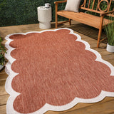 Alice Classic Cottage Two-tone Scalloped Indoor/Outdoor Area Rug