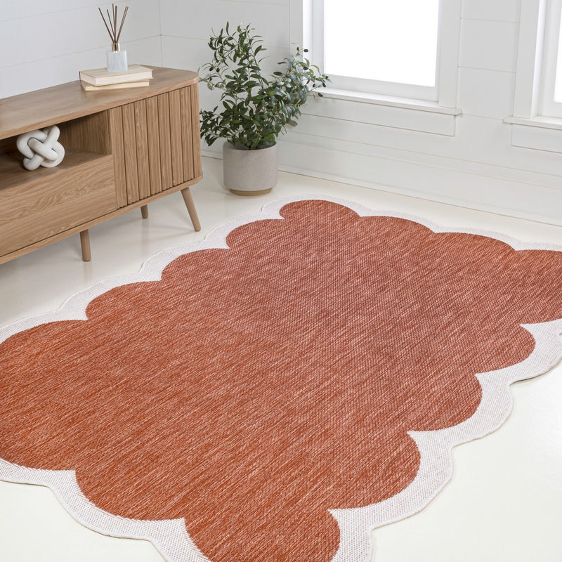 Alice Classic Cottage Two-tone Scalloped Indoor/Outdoor Area Rug