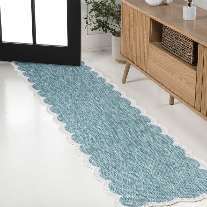 Alice Classic Cottage Two-tone Scalloped Indoor/Outdoor Area Rug