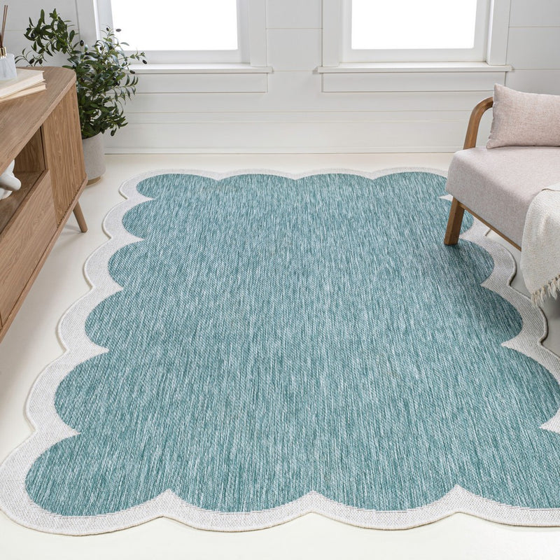 Alice Classic Cottage Two-tone Scalloped Indoor/Outdoor Area Rug