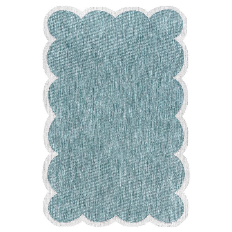 Alice Classic Cottage Two-tone Scalloped Indoor/Outdoor Area Rug