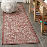 Tela Bohemian Textured Weave Floral Indoor/outdoor Runner Rug