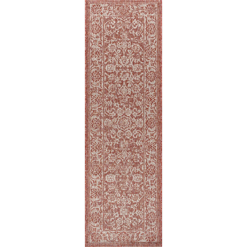 Tela Bohemian Textured Weave Floral Indoor/outdoor Runner Rug