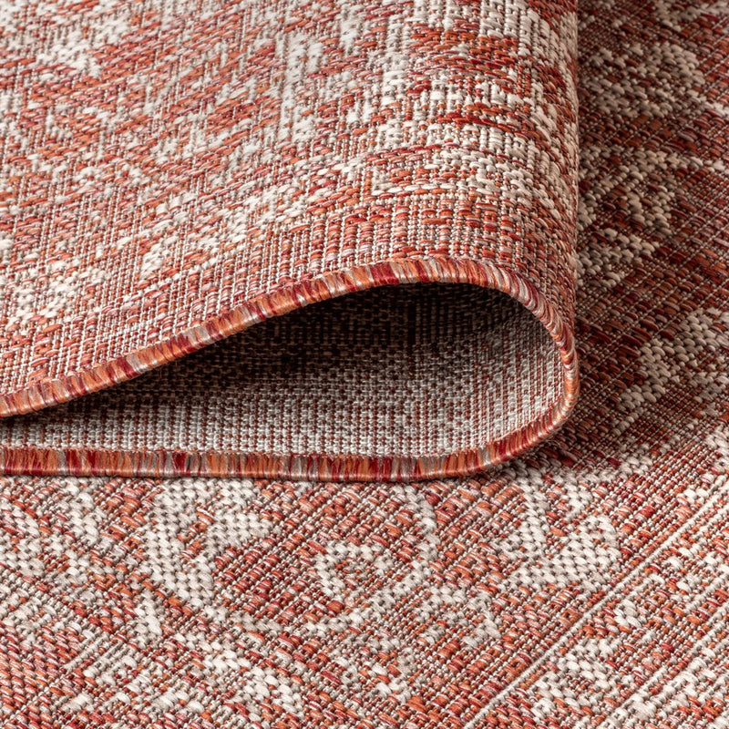 Tela Bohemian Textured Weave Floral Indoor/outdoor Square Rug