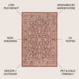 Tela Bohemian Textured Weave Floral Indoor/outdoor Area Rug