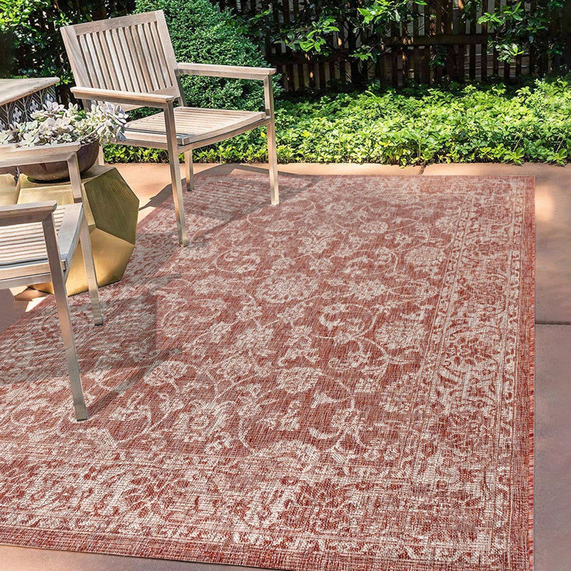Tela Bohemian Textured Weave Floral Indoor/outdoor Area Rug
