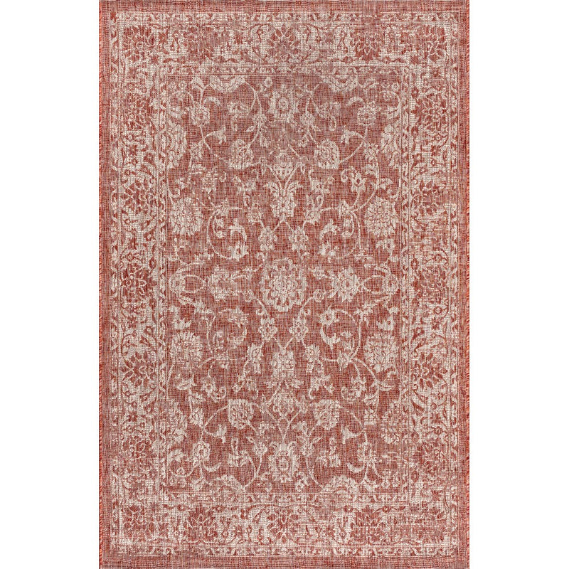 Tela Bohemian Textured Weave Floral Indoor/outdoor Area Rug