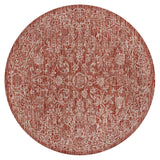 Tela Bohemian Textured Weave Floral Indoor/outdoor Round Rug