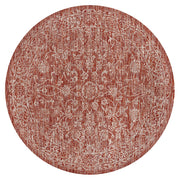 Tela Bohemian Textured Weave Floral Indoor/outdoor Round Rug