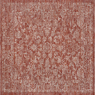 Tela Bohemian Textured Weave Floral Indoor/outdoor Square Rug