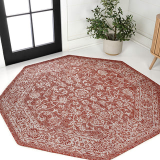 Tela Bohemian Textured Weave Floral Indoor/outdoor Octagon Rug