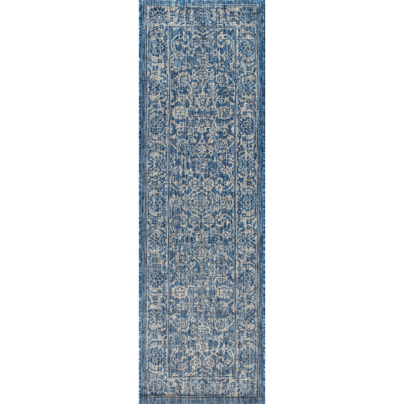 Tela Bohemian Textured Weave Floral Indoor/outdoor Runner Rug