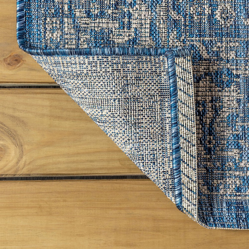 Tela Bohemian Textured Weave Floral Indoor/outdoor Runner Rug