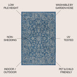 Tela Bohemian Textured Weave Floral Indoor/outdoor Area Rug