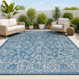 Tela Bohemian Textured Weave Floral Indoor/outdoor Area Rug