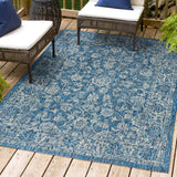 Tela Bohemian Textured Weave Floral Indoor/outdoor Area Rug