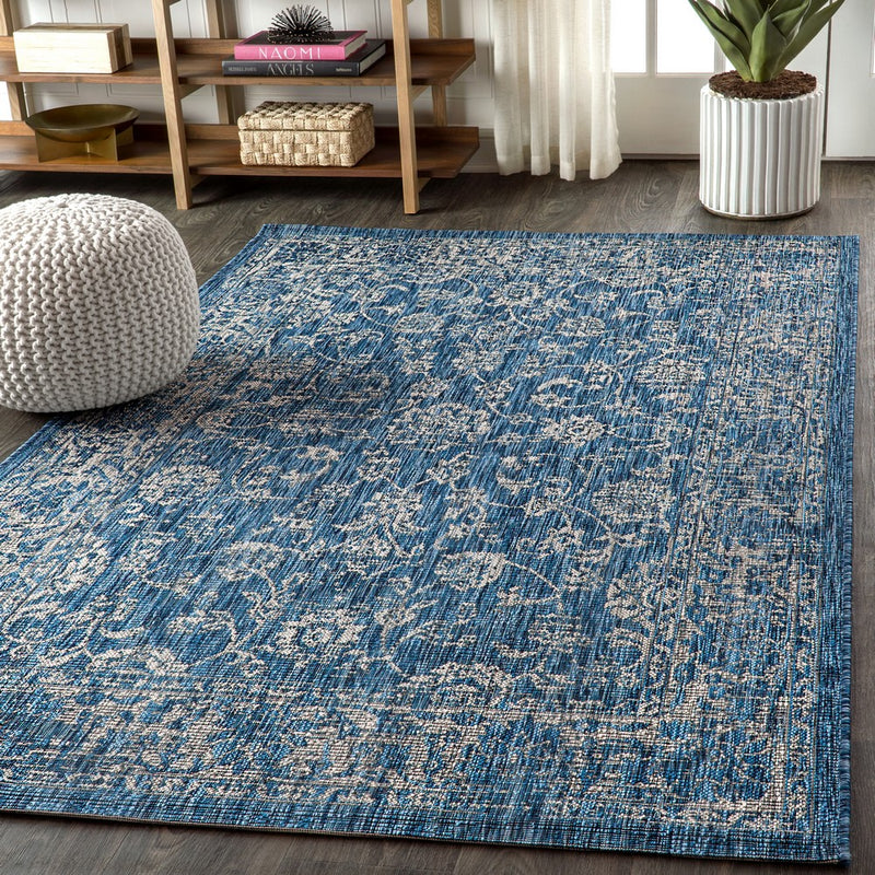 Tela Bohemian Textured Weave Floral Indoor/outdoor Area Rug