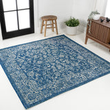 Tela Bohemian Textured Weave Floral Indoor/outdoor Square Rug