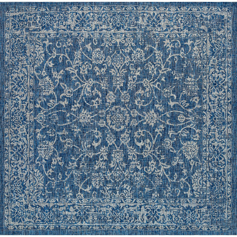 Tela Bohemian Textured Weave Floral Indoor/outdoor Square Rug